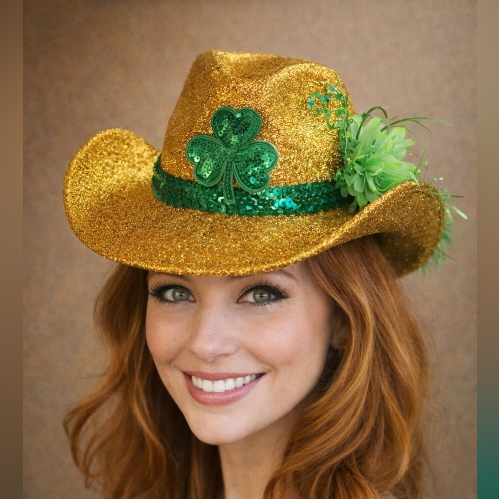 St. Patrick’s Day Metallic Gold Cowboy Hat